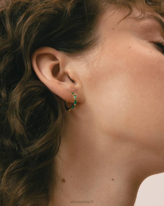 femmes vert P64N1055 Alohas orlop - boucles d'oreilles or et vert