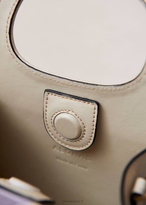 femmes Scacchi mauve ivoire P64N1098 Alohas le a scacchi - sac à main à carreaux blanc et violet