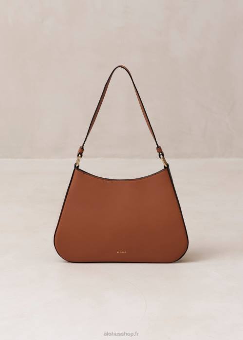 femmes bronzer P64N1122 Alohas le c bicolor - sac à main en cuir noir et marron
