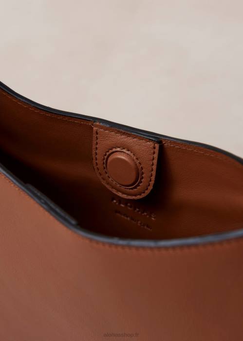 femmes bronzer P64N1122 Alohas le c bicolor - sac à main en cuir noir et marron