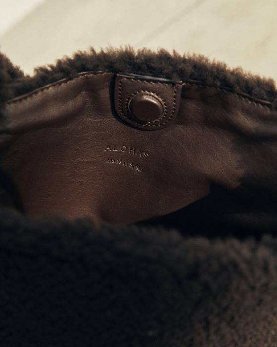 femmes brun café P64N1176 Alohas le p - sac à main en shearling marron