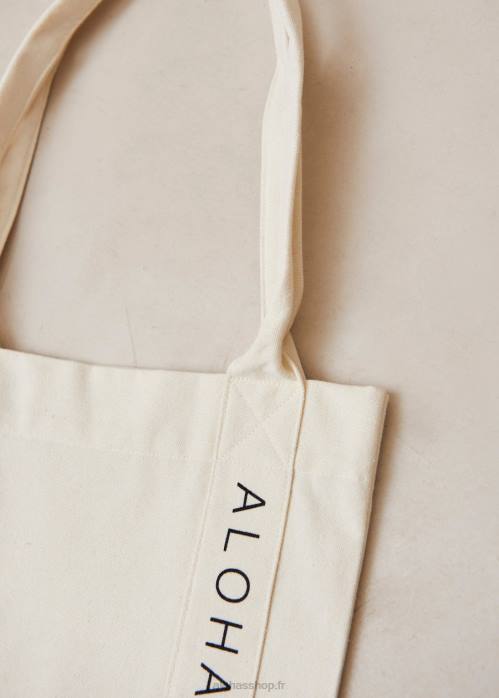 femmes crème P64N1216 Alohas été d'amour - sac à main en coton blanc