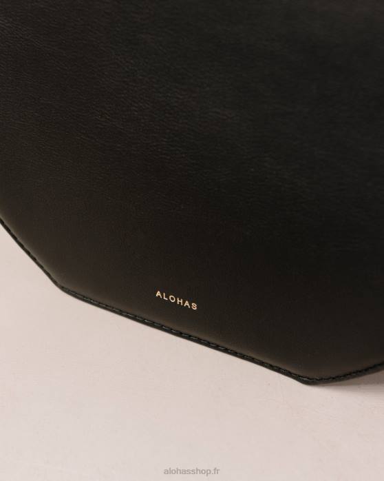femmes crème noire P64N1036 Alohas le o venti indo - sac en cuir noir et blanc