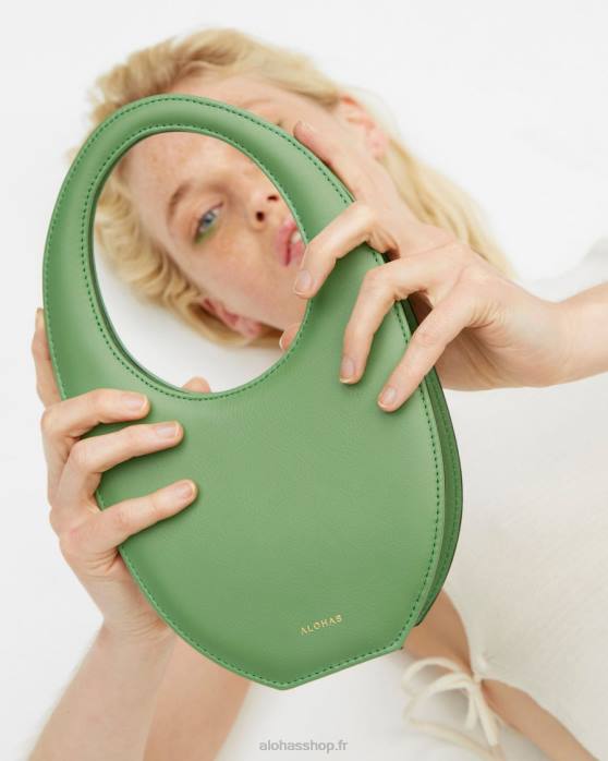 femmes à feuilles persistantes P64N1035 Alohas le o - sac à main en cuir vert