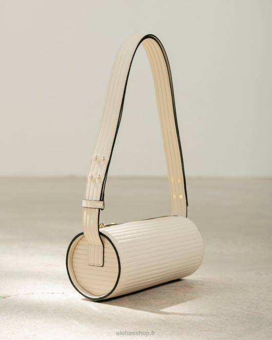 femmes ivoire plissé P64N1118 Alohas le i plissé - sac à main en cuir blanc