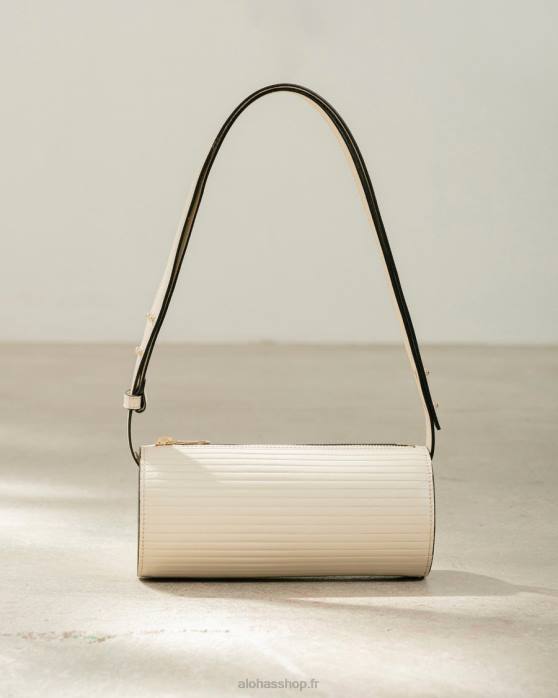 femmes ivoire plissé P64N1118 Alohas le i plissé - sac à main en cuir blanc