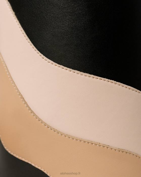 femmes kaléidoscope pierre noire imprimé beige P64N1051 Alohas le kaléidoscope u venti - sac à main en cuir multicolore