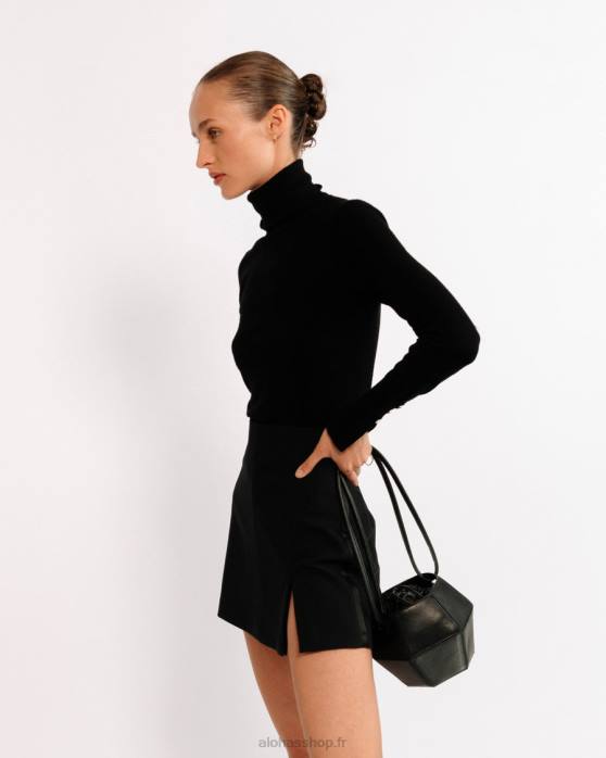 femmes noir P64N1046 Alohas le v - sac à main en cuir noir