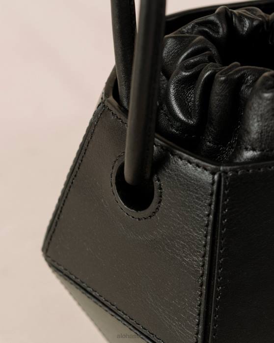 femmes noir P64N1046 Alohas le v - sac à main en cuir noir