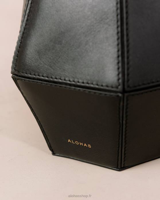 femmes noir P64N1046 Alohas le v - sac à main en cuir noir