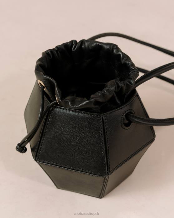 femmes noir P64N1046 Alohas le v - sac à main en cuir noir