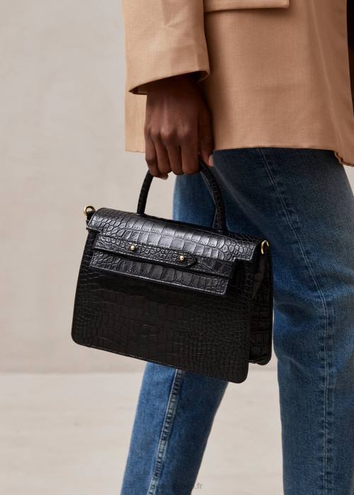 femmes noir P64N1063 Alohas le m exotique - sac à main en cuir noir