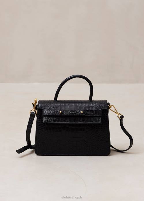 femmes noir P64N1063 Alohas le m exotique - sac à main en cuir noir