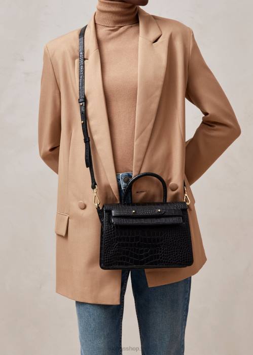 femmes noir P64N1063 Alohas le m exotique - sac à main en cuir noir