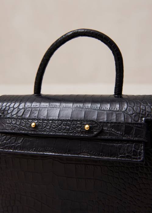femmes noir P64N1063 Alohas le m exotique - sac à main en cuir noir