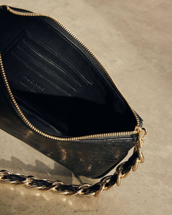 femmes noir P64N1161 Alohas le s exotique - sac à main en cuir noir