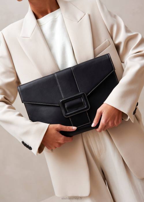 femmes noir P64N1217 Alohas le e - sac à main en cuir noir