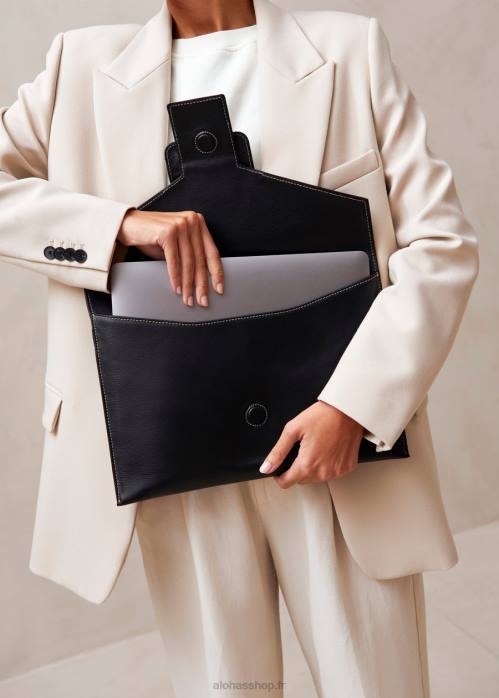 femmes noir P64N1217 Alohas le e - sac à main en cuir noir