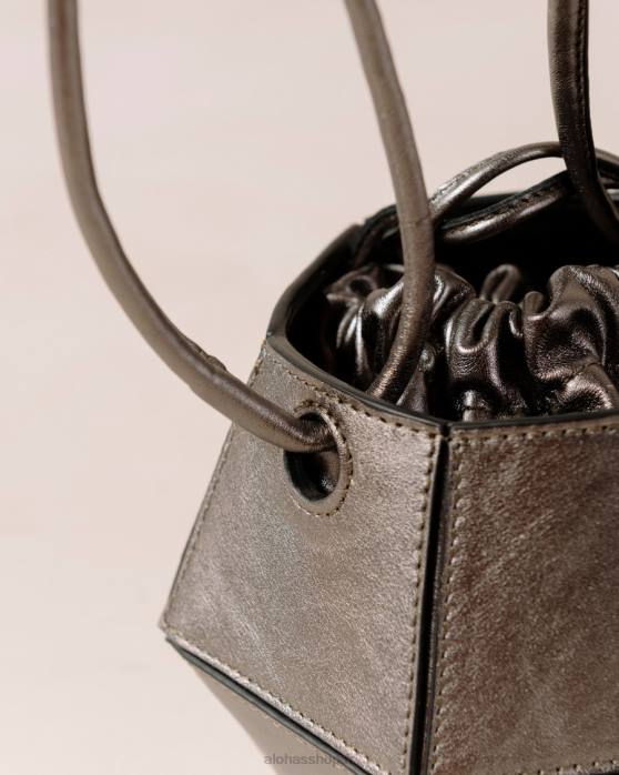 femmes pyrite P64N1047 Alohas the v shimmer - sac en cuir argenté