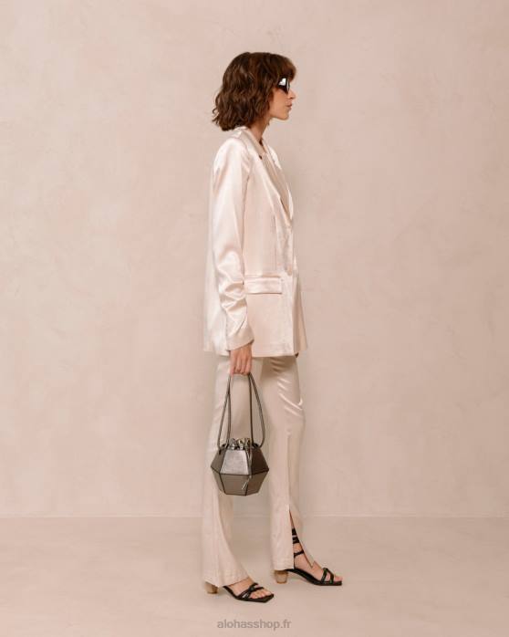 femmes pyrite P64N1047 Alohas the v shimmer - sac en cuir argenté