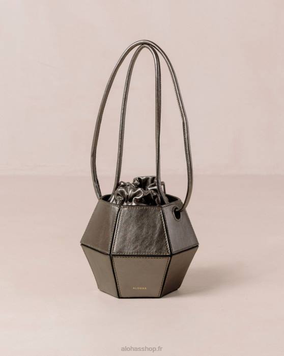 femmes pyrite P64N1047 Alohas the v shimmer - sac en cuir argenté