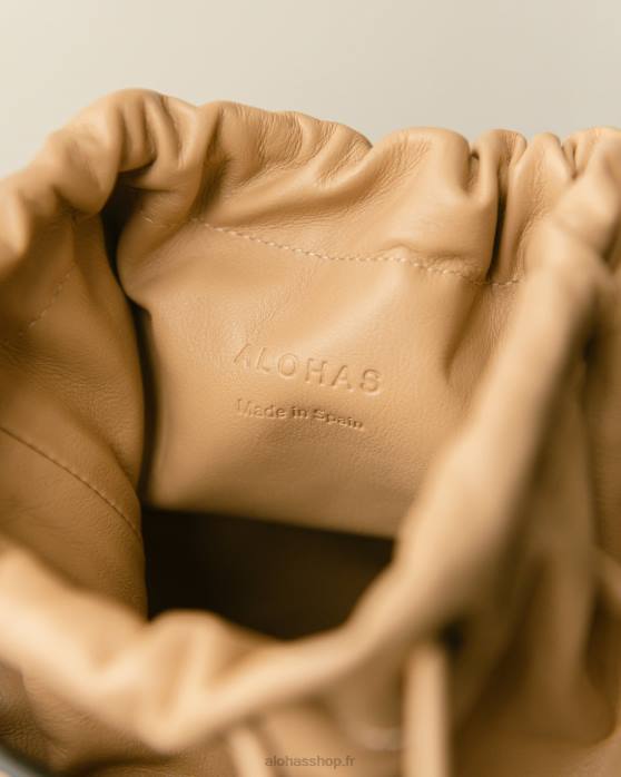 femmes scacchi beige ivoire P64N1153 Alohas le u venti scacchi - sac à main en cuir blanc et beige