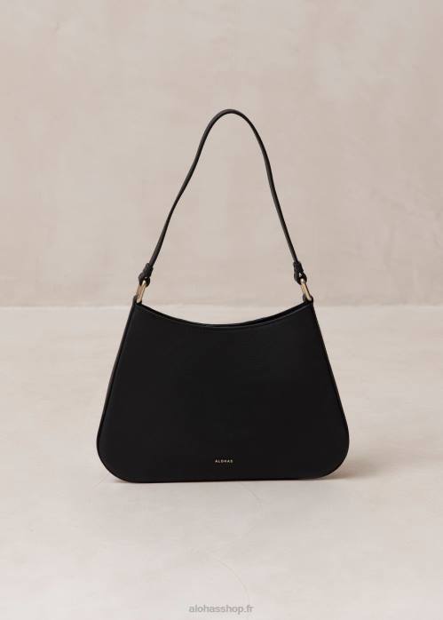 femmes scacchi noir blanc/blanc P64N1083 Alohas le c scacchi - sac à main en cuir noir et blanc