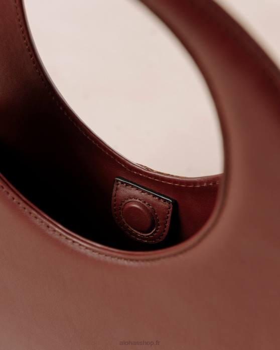 femmes vin bordeaux smokey mauve P64N1038 Alohas le o venti indo - sac en cuir marron et mauve