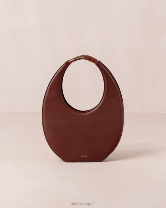 femmes vin bordeaux smokey mauve P64N1038 Alohas le o venti indo - sac en cuir marron et mauve