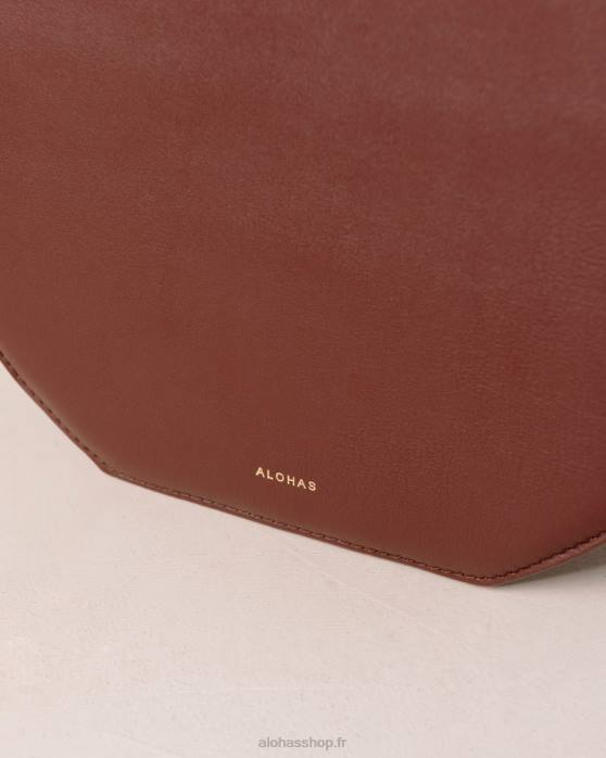 femmes vin bordeaux smokey mauve P64N1038 Alohas le o venti indo - sac en cuir marron et mauve