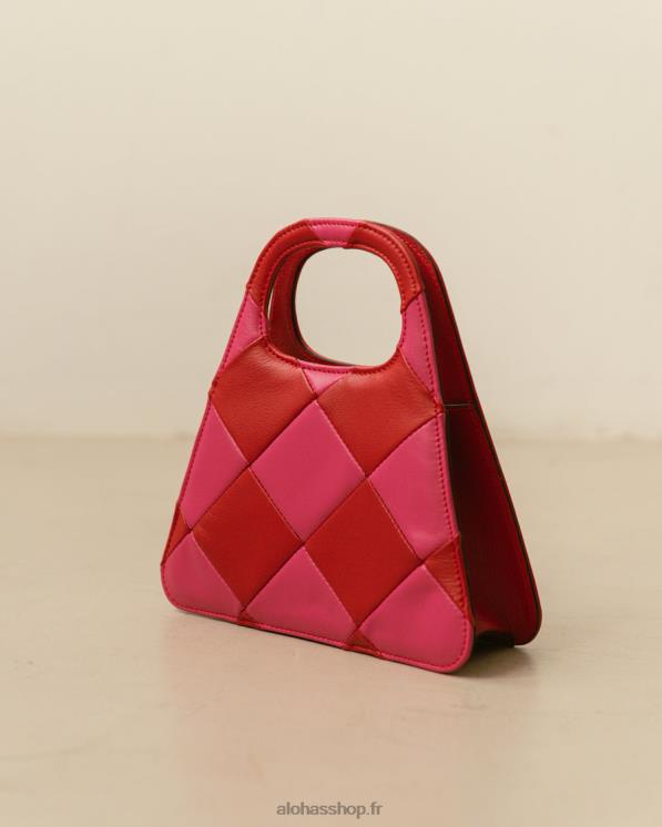 Alohas Women The A Scacchi - Red and Pink Checkered Handbag Scacchi Lipstick Red Magenta 04X4R1074