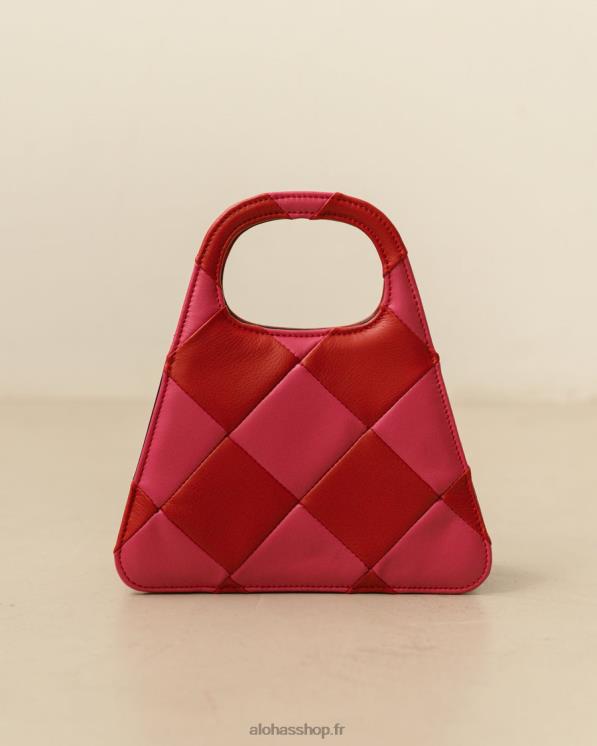 Alohas Women The A Scacchi - Red and Pink Checkered Handbag Scacchi Lipstick Red Magenta 04X4R1074