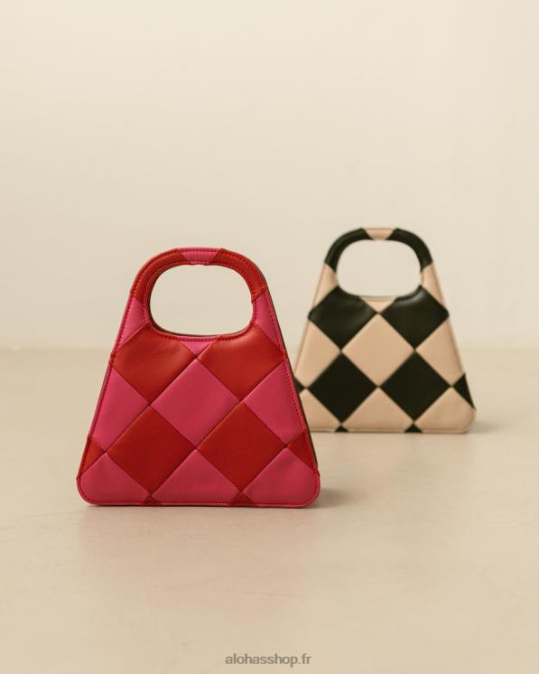 Alohas Women The A Scacchi - Red and Pink Checkered Handbag Scacchi Lipstick Red Magenta 04X4R1074
