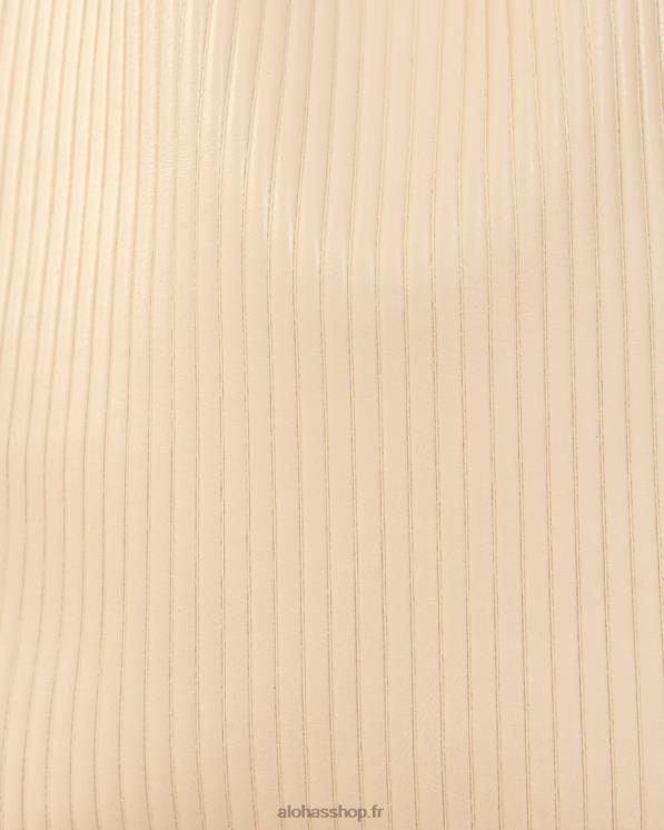 Alohas Women The L Pleated - White Leather Handbag Pleated Ivory 04X4R1071
