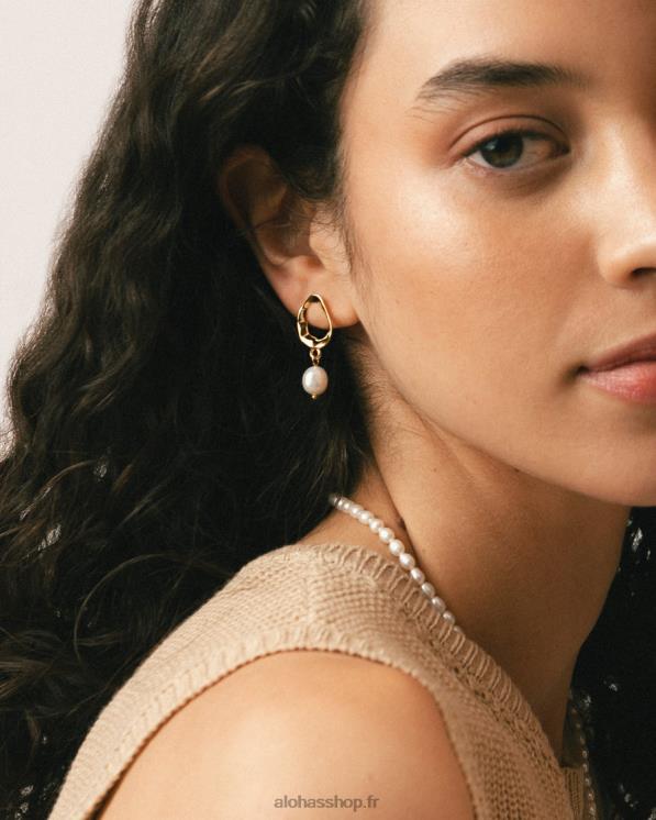 Alohas Women Cocoa - Gold Pearl Earrings Gold 04X4R1073
