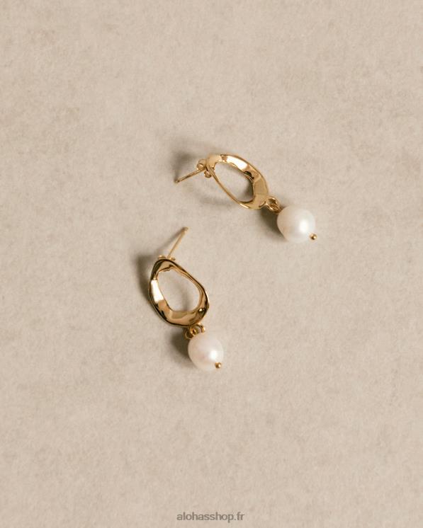 Alohas Women Cocoa - Gold Pearl Earrings Gold 04X4R1073