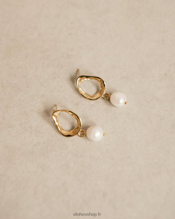 Alohas Women Cocoa - Gold Pearl Earrings Gold 04X4R1073