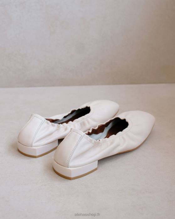 femmes blanc P64N524 Alohas habibi - ballerines blanc cassé
