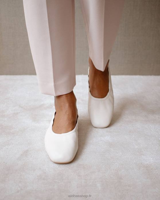 femmes blanc P64N524 Alohas habibi - ballerines blanc cassé