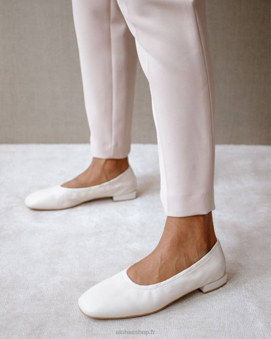 femmes blanc P64N524 Alohas habibi - ballerines blanc cassé