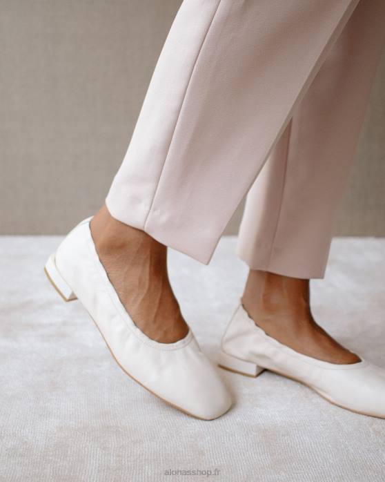 femmes blanc P64N524 Alohas habibi - ballerines blanc cassé