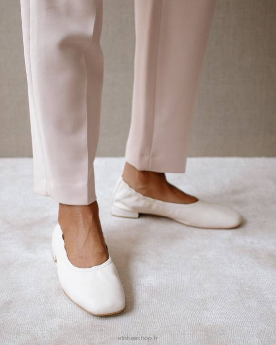 femmes blanc P64N524 Alohas habibi - ballerines blanc cassé