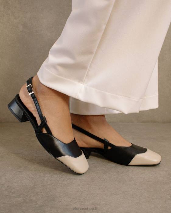 femmes ivoire noir P64N544 Alohas noah - ballerines noires et blanches
