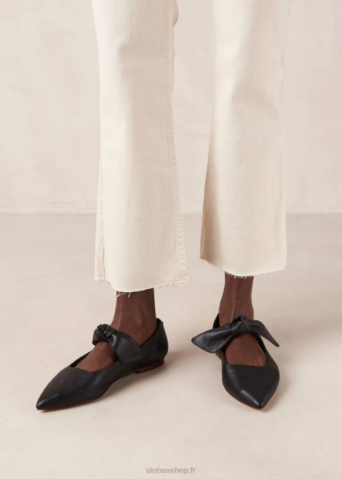 femmes noir P64N290 Alohas fossil - ballerines en cuir noir