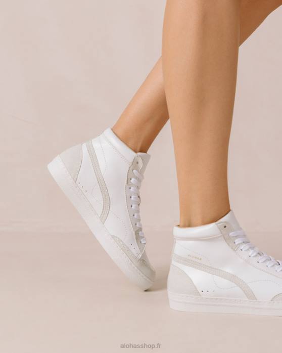 femmes blanc brillant P64N567 Alohas tb.73 apple - baskets blanches en cuir vegan