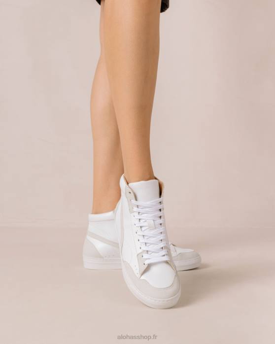 femmes blanc brillant P64N567 Alohas tb.73 apple - baskets blanches en cuir vegan