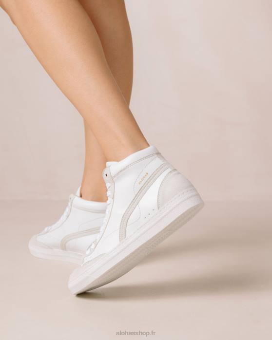 femmes blanc brillant P64N567 Alohas tb.73 apple - baskets blanches en cuir vegan