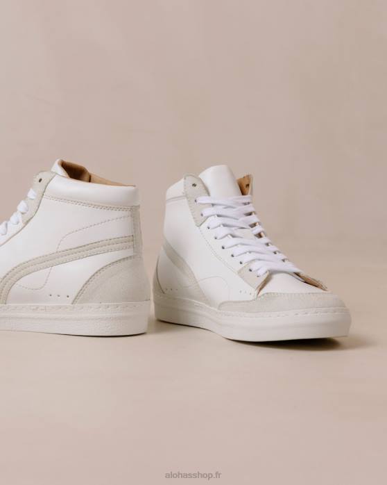 femmes blanc brillant P64N567 Alohas tb.73 apple - baskets blanches en cuir vegan