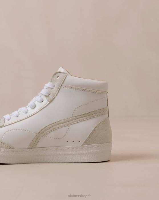 femmes blanc brillant P64N567 Alohas tb.73 apple - baskets blanches en cuir vegan