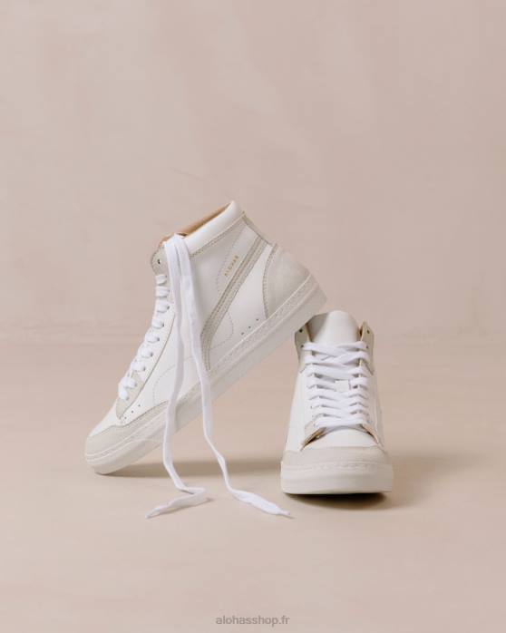 femmes blanc brillant P64N567 Alohas tb.73 apple - baskets blanches en cuir vegan